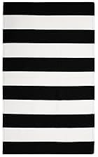 KOZYFLY Black and White Area Rug 27.5x43 Inches Striped Front Door Rug Cotton - Image 8