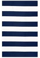 KOZYFLY Striped Outdoor Rug 27.5x43 Inches Front Door Rug Navy and White Woven - Image 8