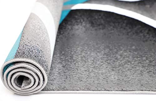 GLORY RUGS Modern Area Rug 5x7 Turquoise Swirls Carpet Bedroom Living Room - Image 2