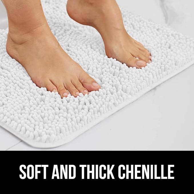 GORILLA GRIP Bath Rug Mat 48x17, Thick Soft Absorbent Chenille, Quick Dry - Image 4