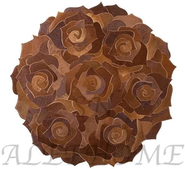 Round Floral Area Rug – Elegant Textured Rose Design – Soft Decorative Circle - Image 2