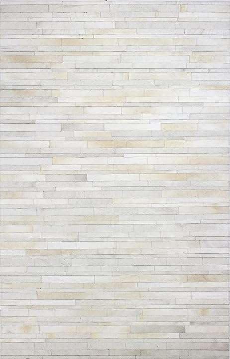 Cowhide Leather Rug for Living Room 9x12 Natural Leather Rug Modern Stripes by EclatiqueRug