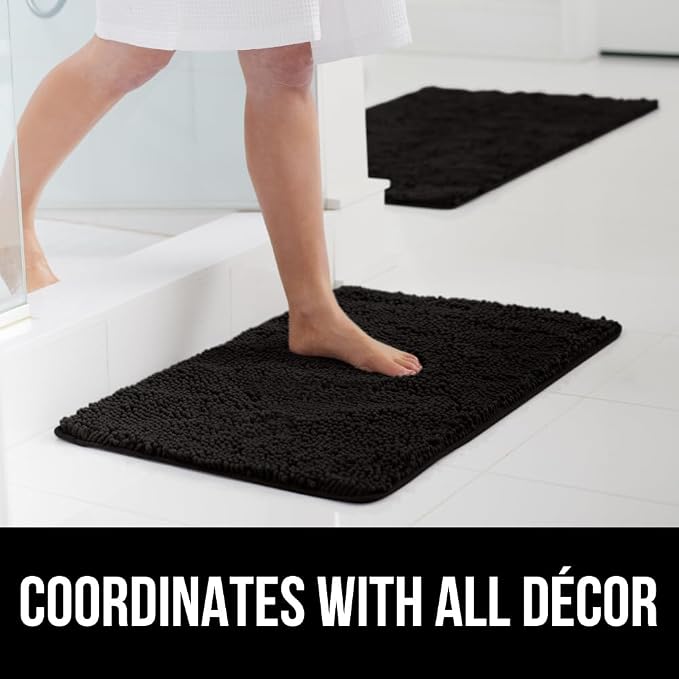 GORILLA GRIP Bath Rug Mat 48x17, Thick Soft Absorbent Chenille, Quick Dry - Image 9
