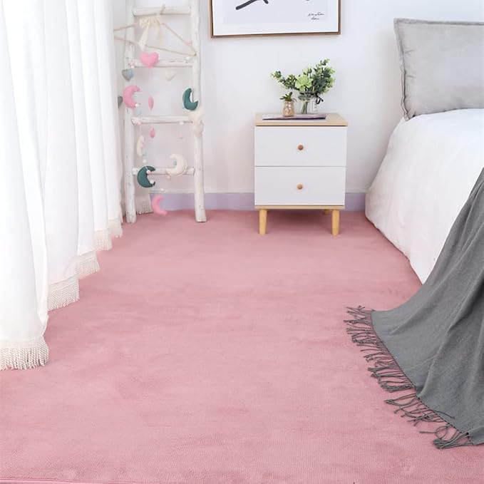 Soft Cashmere Area Rug Luxury Bedside Carpet Bedroom Living Room Mats Solid by LIKETN