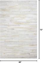 Cowhide Leather Rug for Living Room 4x6 Natural Leather Rug Modern Stripes - Image 3