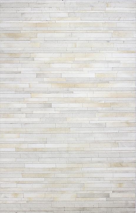 Cowhide Leather Rug for Living Room 4x6 Natural Leather Rug Modern Stripes by EclatiqueRug