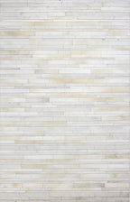 Cowhide Leather Rug for Living Room 9.9x14 Natural Leather Rug Modern Stripes by EclatiqueRug