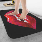 Red Lips Bath Mats for Bathroom Sexy Biting Red Hot Lips Kiss Floor Bath Rugs - Image 2