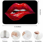 Red Lips Bath Mats for Bathroom Sexy Biting Red Hot Lips Kiss Floor Bath Rugs - Image 3
