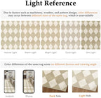 3x5 Checkered Area Rugs for Living Room Beige Machine Washable Large Rug - Image 5