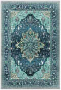 Area Rugs 3'x12' Washable Non-Slip, Floral Vintage Distress Print Pattern by RELEANY