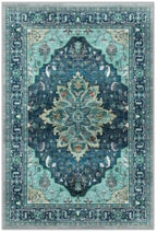 Area Rugs 3'x12' Washable Non-Slip, Floral Vintage Distress Print Pattern - Image 8