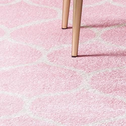 Rugs.com Lattice Frieze Collection Rug – 10' x 13' Light Pink Medium Rug Perfect - Image 5