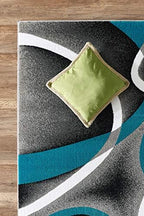 GLORY RUGS Modern Area Rug 5x7 Turquoise Swirls Carpet Bedroom Living Room - Image 6