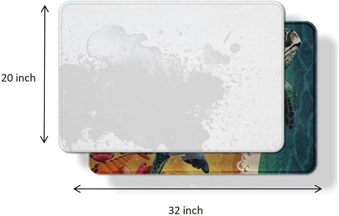Erosebridal Groovy 70s Theme Bathroom Rugs Retro Peace Sign Mats Boho Butterfly - Image 3