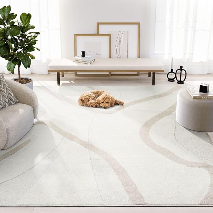 Abani Nomad Cream & Beige Area Rug 5' x 8' by Abani