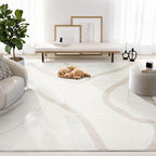 Abani Nomad Cream & Beige Area Rug 5' x 8' by Abani