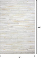 Cowhide Leather Rug for Living Room 9.9x14 Natural Leather Rug Modern Stripes - Image 3