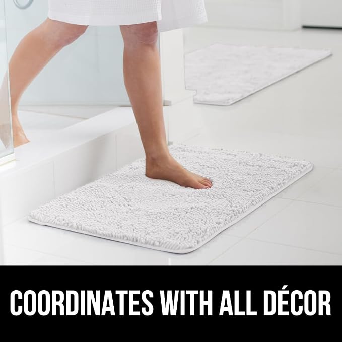 GORILLA GRIP Bath Rug Mat 48x24, Thick Soft Absorbent Chenille, Quick Dry - Image 9