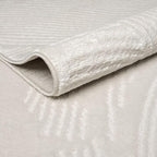 Abani Zen 4' x 6' Cream Rug – Neutral Brush Stroke Sandbrush Design, Medium - Image 7
