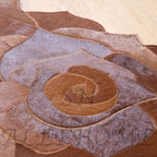 Round Floral Area Rug – Elegant Textured Rose Design – Soft Decorative Circle - Image 3