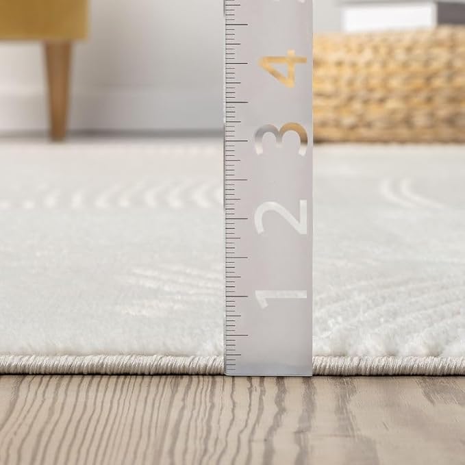 Abani Zen 5' x 8' Cream Rug – Neutral Brush Stroke Sandbrush Design, Soft Area - Image 8