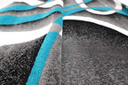 GLORY RUGS Modern Area Rug 5x7 Turquoise Swirls Carpet Bedroom Living Room - Image 4