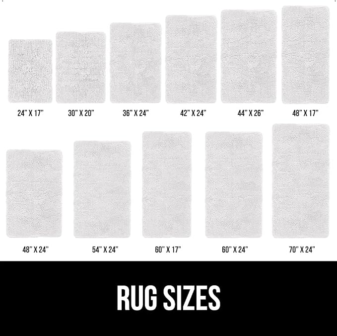 GORILLA GRIP Bath Rug Mat 48x24, Thick Soft Absorbent Chenille, Quick Dry - Image 2