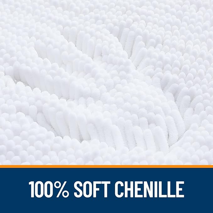OLANLY Bathroom Rugs 36x24, Extra Soft Absorbent Chenille Bath Rugs, Rubber - Image 3