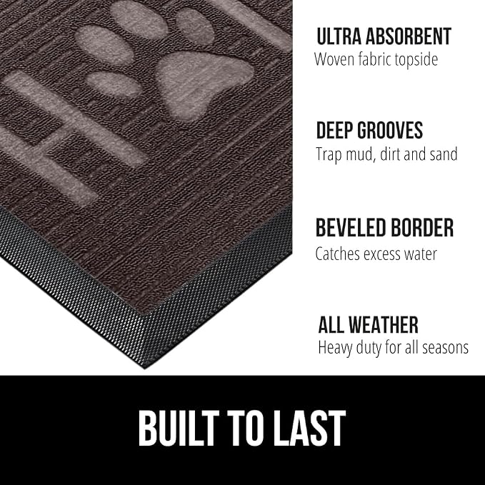 GORILLA GRIP 100% Waterproof All-Season WeatherMax Doormat 35x23, US Designed - Image 2