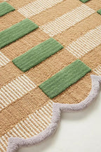 Handmade Scalloped Wool Area Rug - Image 3