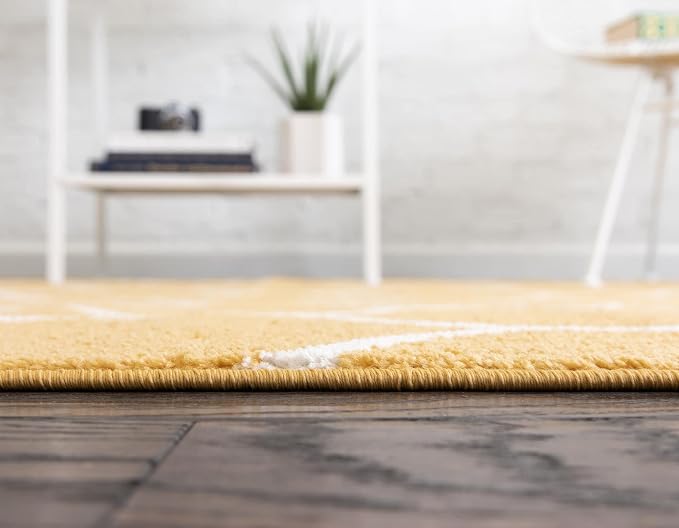 Rugs.com Lattice Frieze Collection Rug – 5' x 8' Oval Yellow Medium Rug Perfect - Image 4