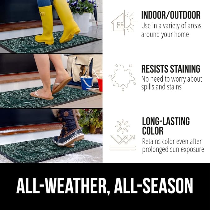GORILLA GRIP 100% Waterproof All-Season WeatherMax Doormat, US Designed Natural - Image 3