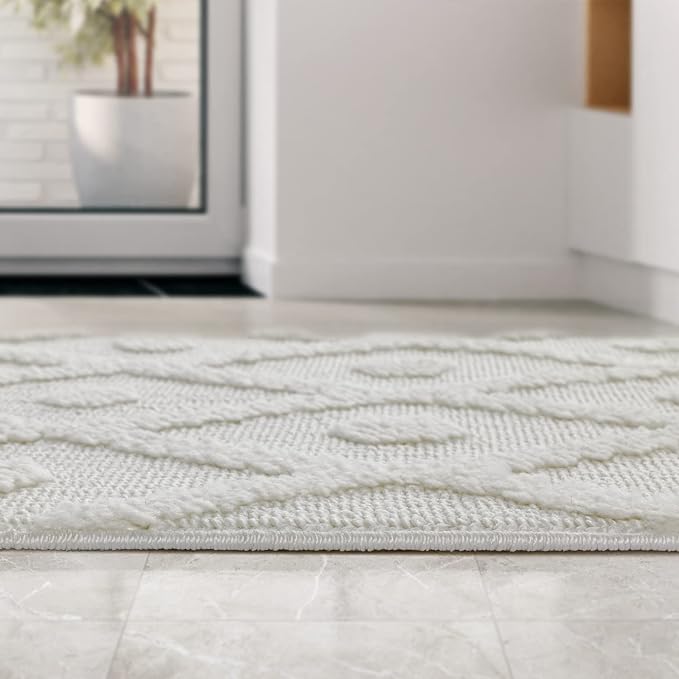 Antep Rugs Palafito 2x5 Geometric Shag Diamond High-Low Pile Textured Indoor - Image 6