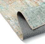 10x12 Area Rug Teal Beige Abstract Living Room Bedroom Washable Carpet Neutral - Image 9