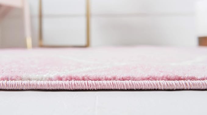 Rugs.com Lattice Frieze Collection Rug – 5' x 8' Oval Light Pink Medium Rug - Image 4