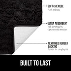GORILLA GRIP Bath Rug Mat 70x24, Thick Soft Absorbent Chenille, Quick Dry - Image 2