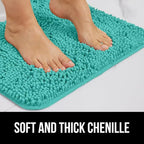 GORILLA GRIP Plush Absorbent Shaggy Chenille Bath Rug Mat - Image 4
