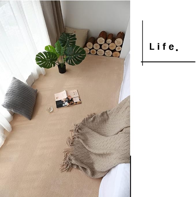 Soft Cashmere Area Rug Luxury Bedside Carpet Bedroom Living Room Mats Solid - Image 2