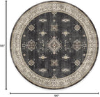 RUGGABLE Washable Vintage Area Rug – Verena Dark Wood 8 ft Round, - Image 2