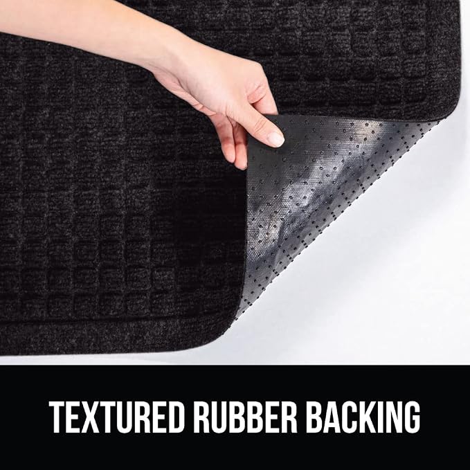 GORILLA GRIP Front Door Mat, 35x23 Black, Indoor Outdoor Ultra Absorbent - Image 3