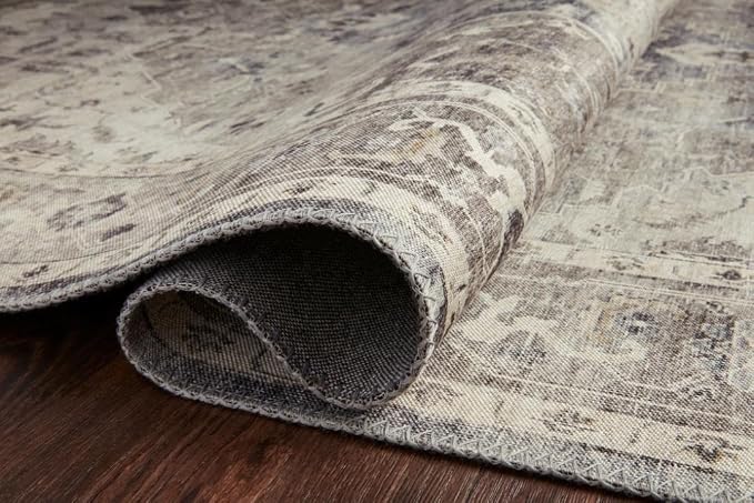 Loloi Hathaway Collection HTH-05 Steel/Ivory 2'-3" x 3'-9", .25" Thick Accent - Image 4