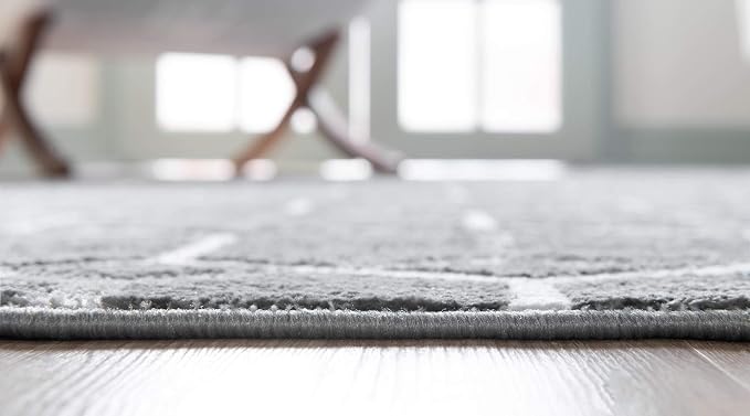 Rugs.com Lattice Trellis Collection Rug – 10' x 14' Gray Low-Pile Rug Perfect - Image 5