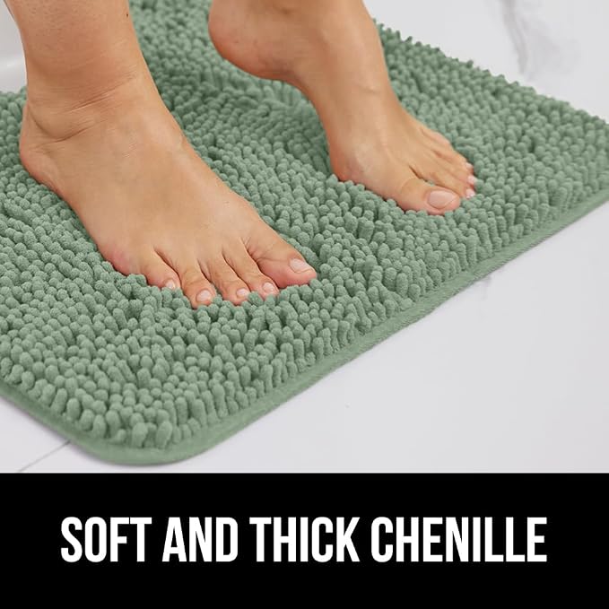 GORILLA GRIP Plush Absorbent Shaggy Chenille Bath Rug Mat - Image 4