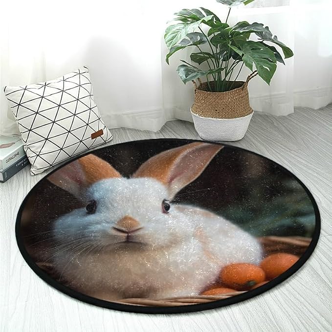 Soft and Cozy 3ft Small Round Rug Non-Slip, Washable Indoor/Outdoor Rug by DNOVING