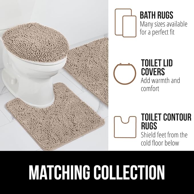 GORILLA GRIP Bath Rug Mat 60x24, Thick Absorbent Chenille, Quick Dry Microfiber - Image 8