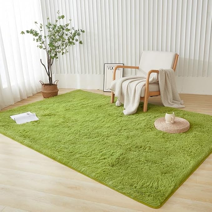 Andency 8x10 Area Rugs for Living Room, Olive Green Non-Slip Fluffy Soft Large - Image 7
