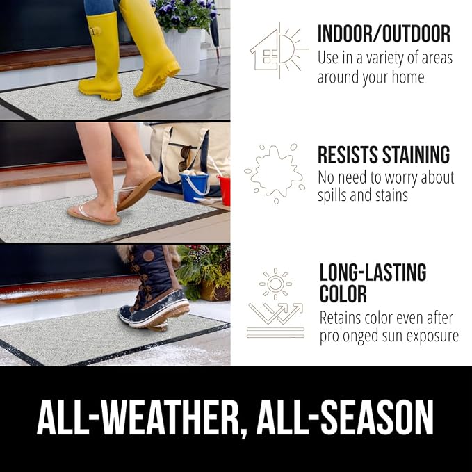 GORILLA GRIP 100% Waterproof All-Season WeatherMax Doormat US Designed Natural - Image 3