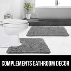 GORILLA GRIP Plush Absorbent Shaggy Chenille Bath Rug Mat - Image 9