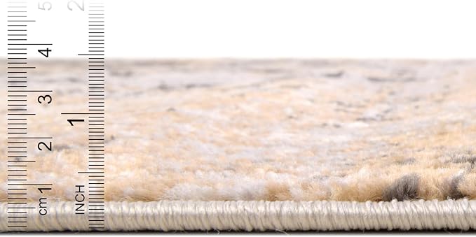 Rugs.com Leipzig Collection Rug – 5 Ft Square Beige Low-Pile Rug Perfect - Image 5